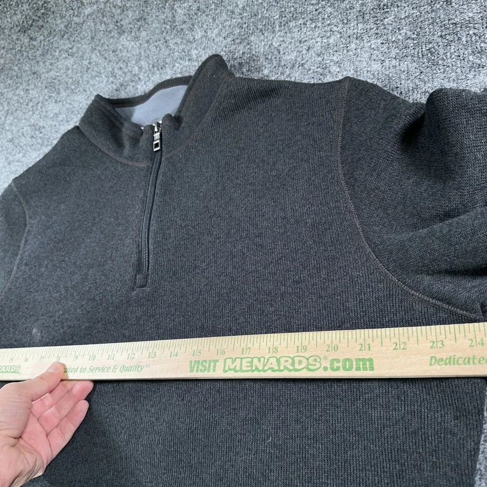 Peter Millar 1/4 Zip Pullover Men L Gray Recycled Polyester Crown Fleece Sweater